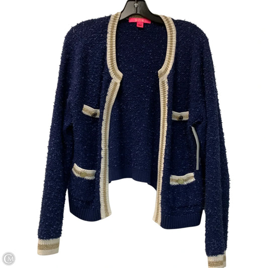 Sweater Cardigan Designer By Lilly Pulitzer In Navy, Size: M