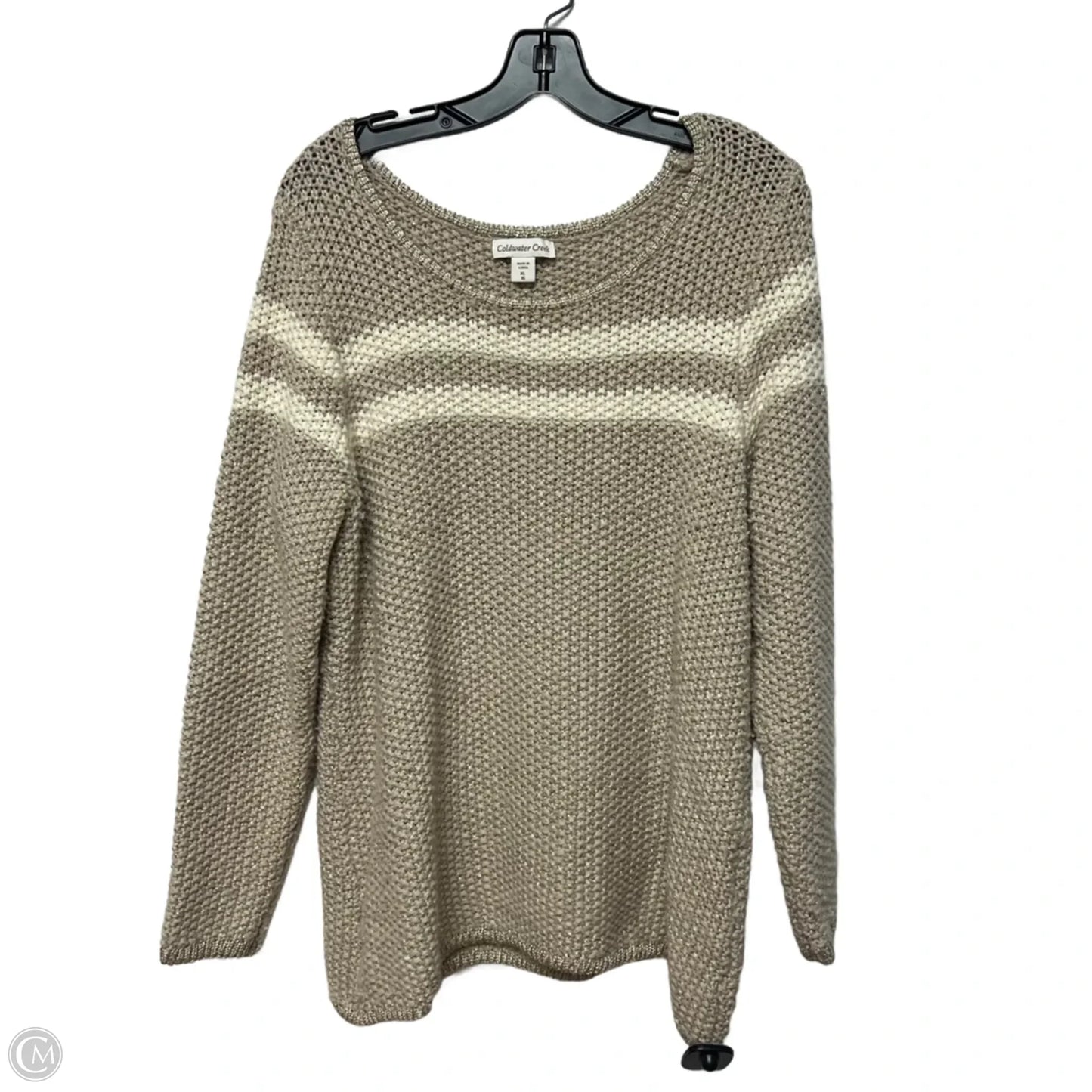 Sweater By Coldwater Creek In Gold & Tan, Size: Xl