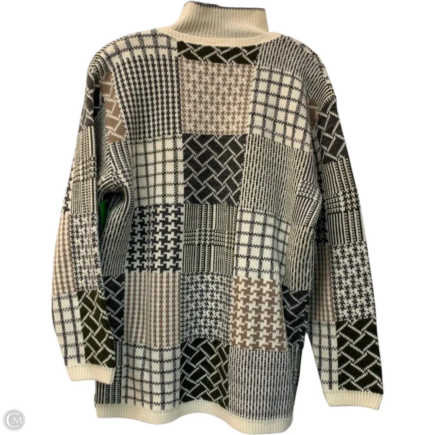 Sweater By Alfred Dunner In Cream & Grey, Size: L