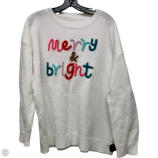 Sweater By Clothes Mentor In White, Size: Xl