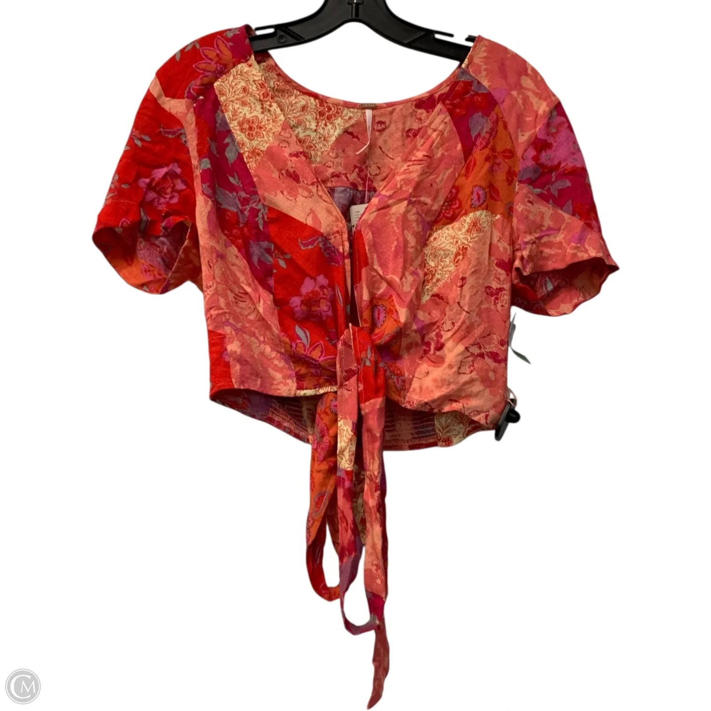 Top Short Sleeve By Free People In Pink & Red, Size: L