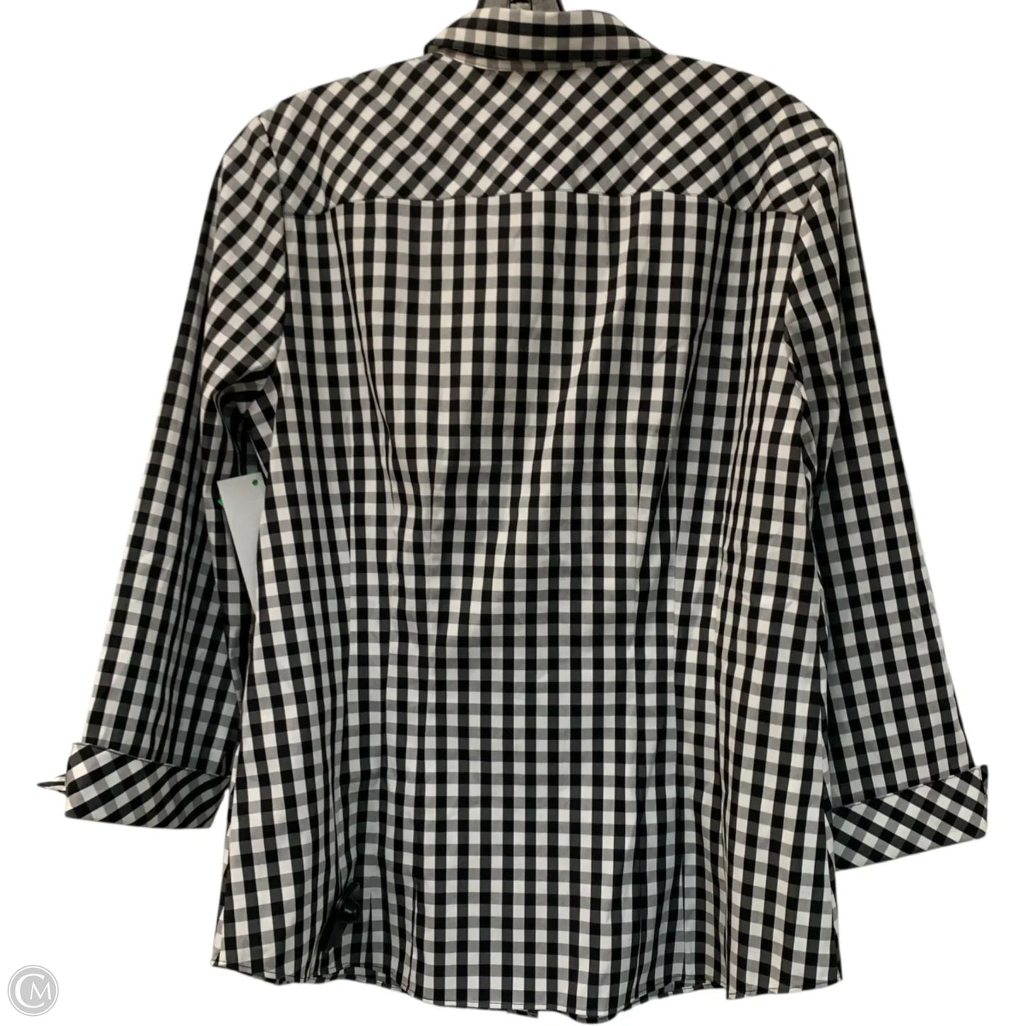 Top Long Sleeve Designer By Lafayette 148 In Black & White, Size: M