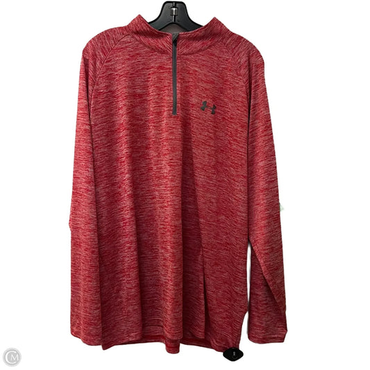 Athletic Top Long Sleeve Collar By Under Armour In Red, Size: 2x