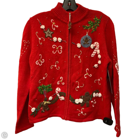 Sweater Cardigan By Studio Joy In Red, Size: Sp
