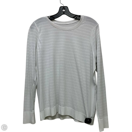 Athletic Top Long Sleeve Crewneck By Lululemon In White, Size: L