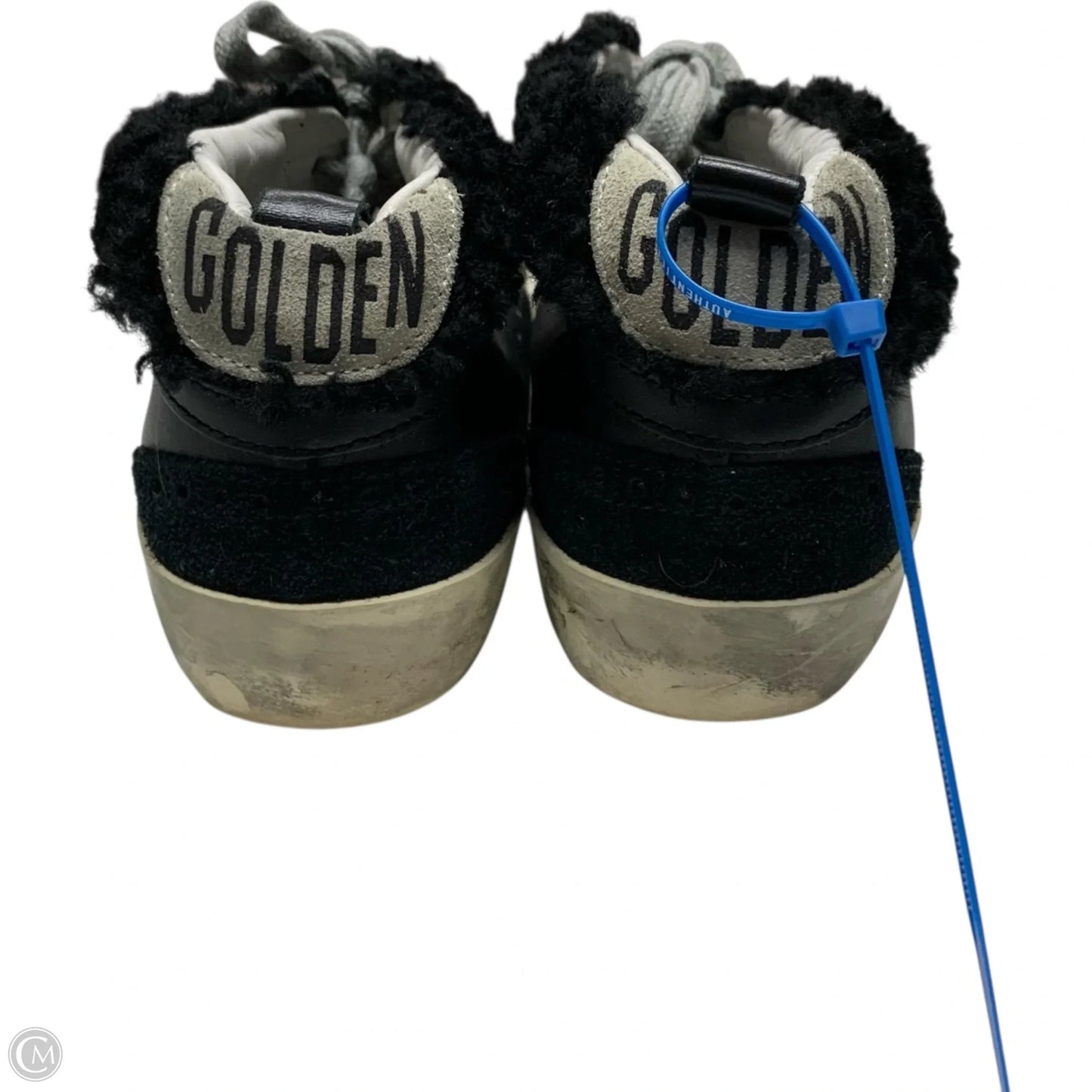 Shoes Luxury Designer By Golden Goose In Black & Silver, Size: 7.5