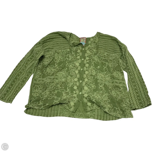 Top Long Sleeve Designer By Johnny Was In Green, Size: L