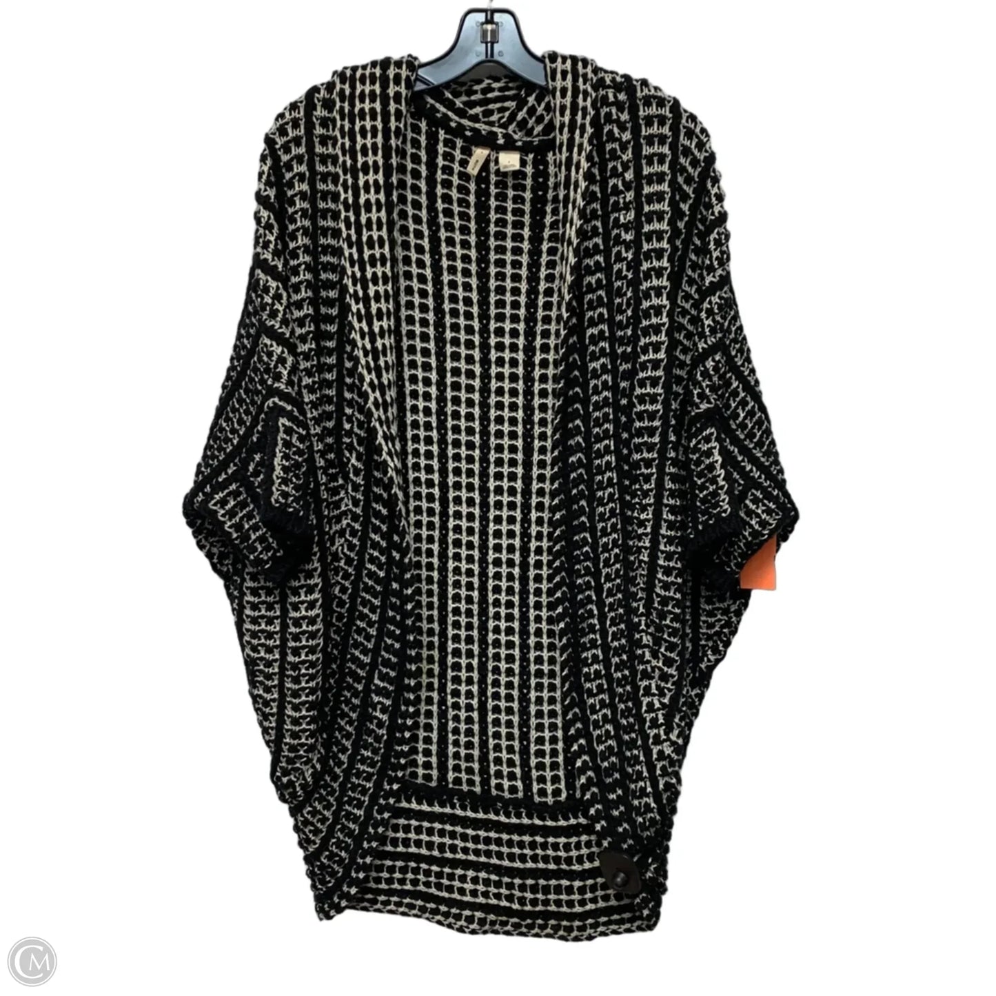 Sweater Cardigan By Moth In Black & Cream, Size: S