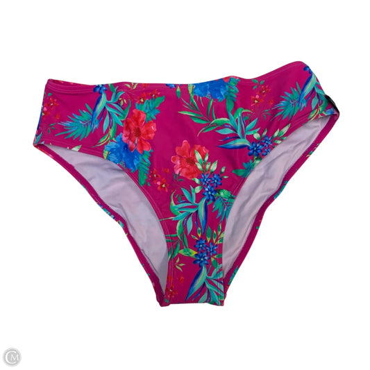 Swimsuit Bottom By Cupshe In Green & Pink, Size: M