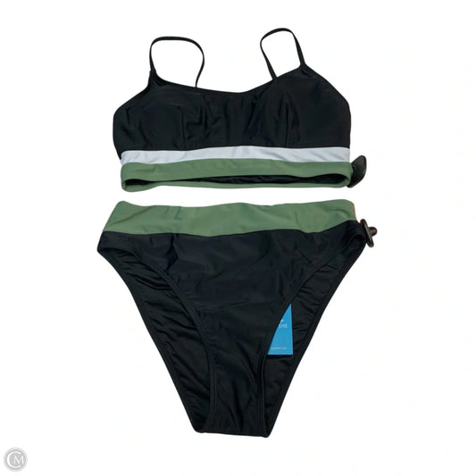 Swimsuit 2pc By Cupshe In Black & Green, Size: M