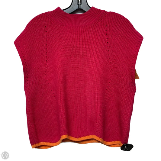 Vest Sweater By Maeve In Pink, Size: L