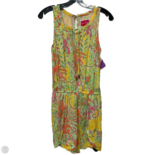 Romper Designer By Lilly Pulitzer In Green & Yellow, Size: Xs