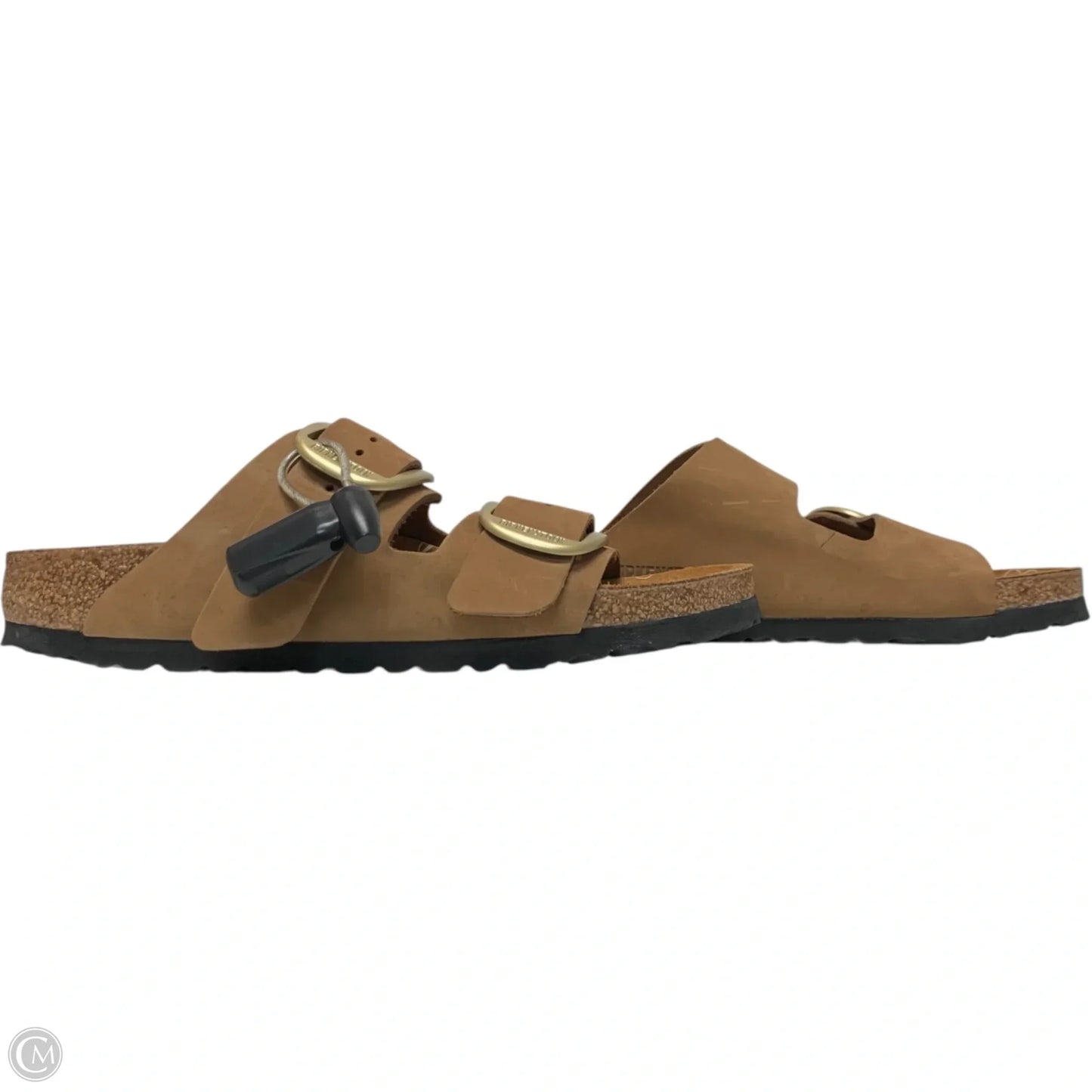 Sandals Flats By Birkenstock In Brown & White, Size: 7