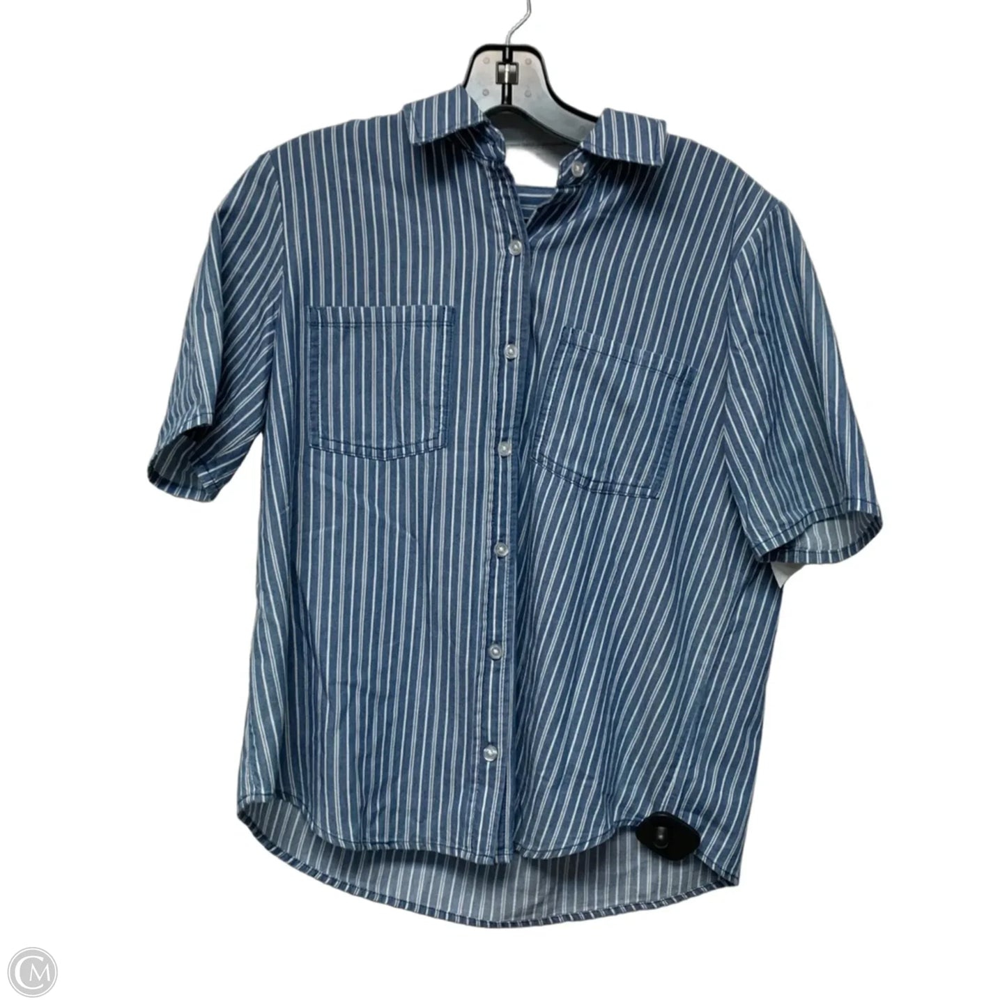 Top Short Sleeve By Jones New York In Blue & White, Size: S