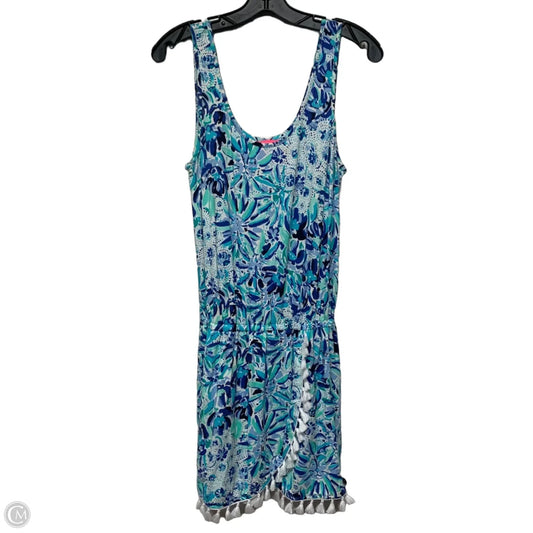 Romper Designer By Lilly Pulitzer In Blue & White, Size: S