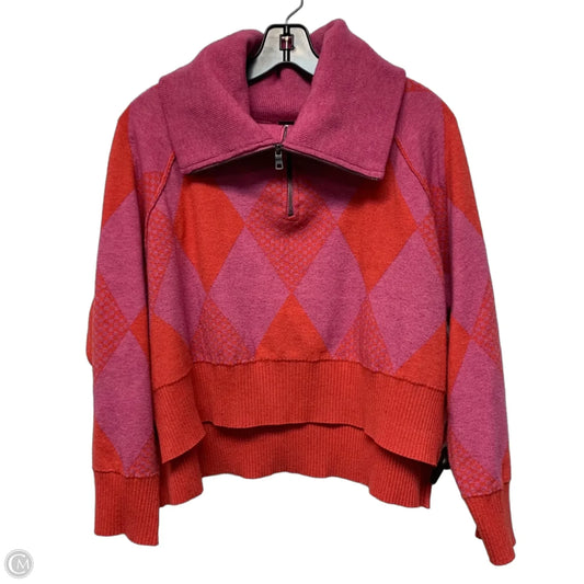 Sweatshirt Collar By Free People In Orange & Pink, Size: Xs