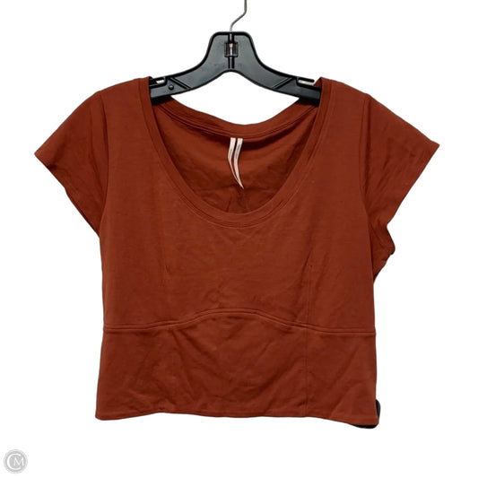 Top Short Sleeve By Anthropologie In Orange, Size: M