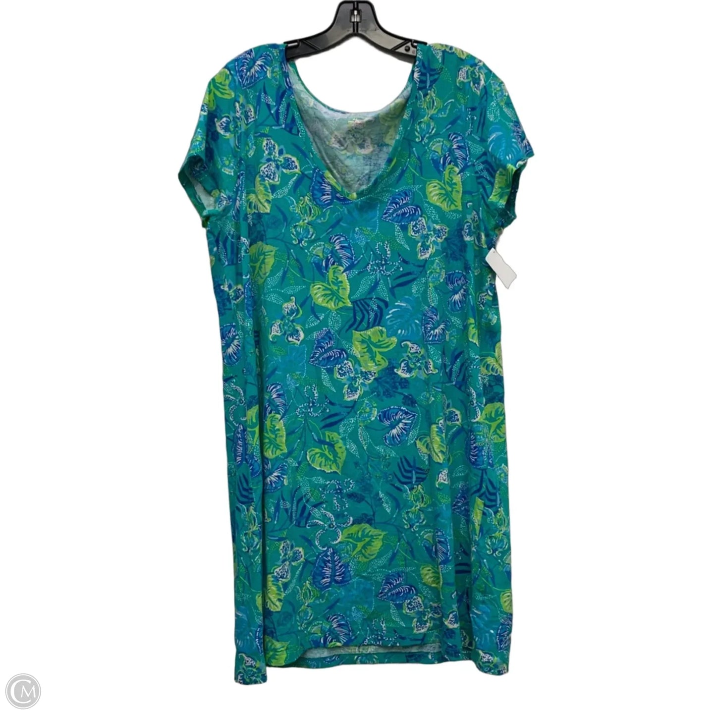 Dress Designer By Lilly Pulitzer In Green & Yellow, Size: Xl