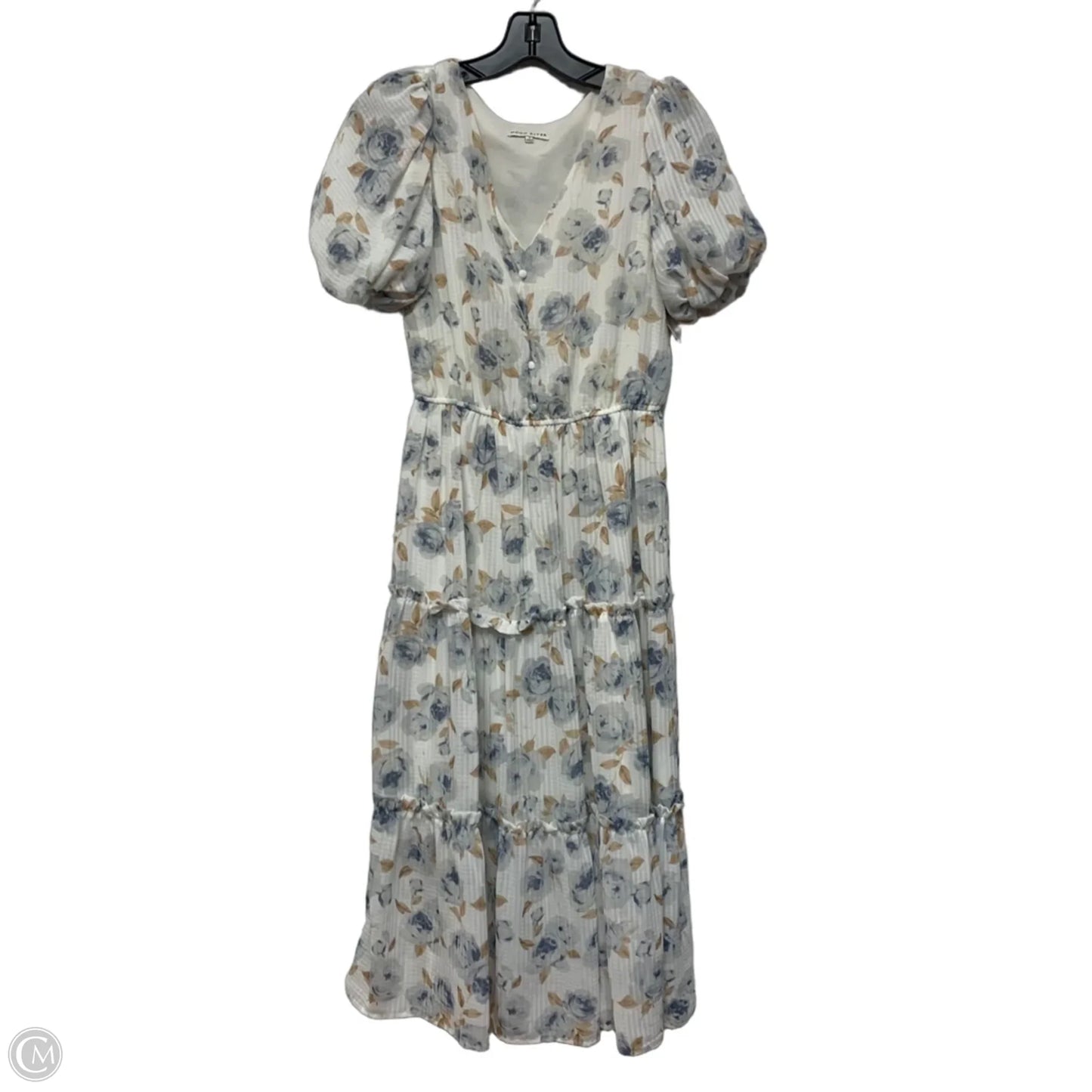 Dress Casual Maxi By Moon River In Blue & Cream, Size: S