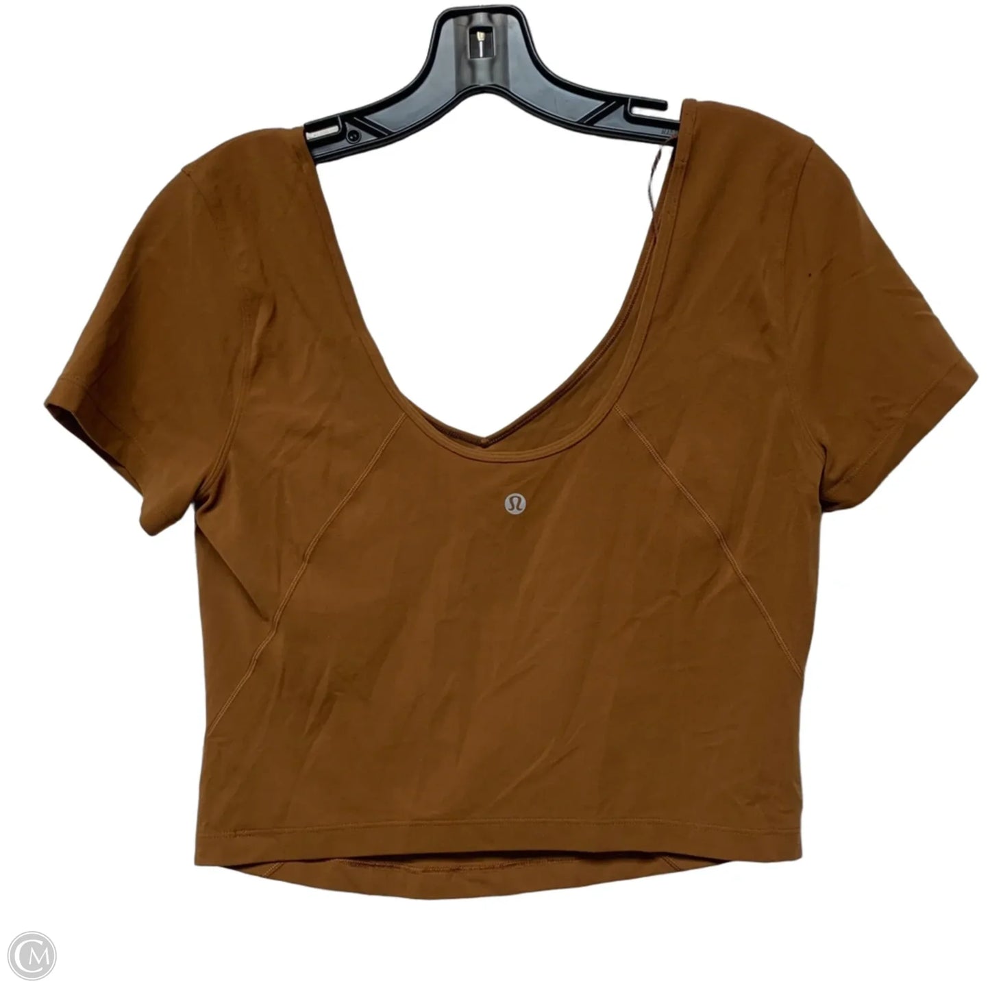 Athletic Top Short Sleeve By Lululemon In Brown, Size: M