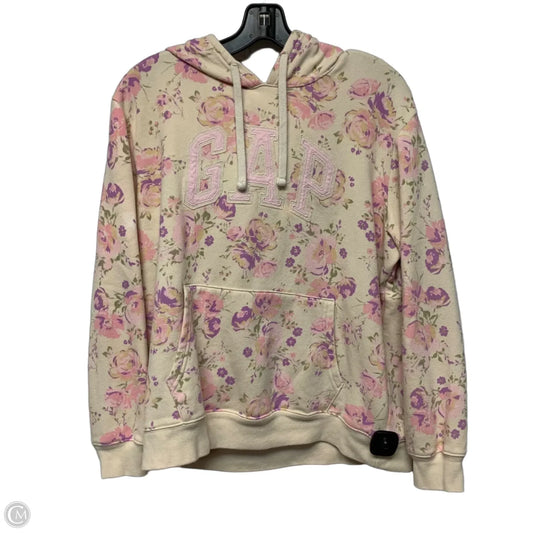 Sweatshirt Hoodie By Gap In Cream & Purple, Size: M