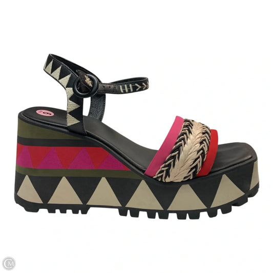 Sandals Designer By Farm Rio In Cream & Pink, Size: 9