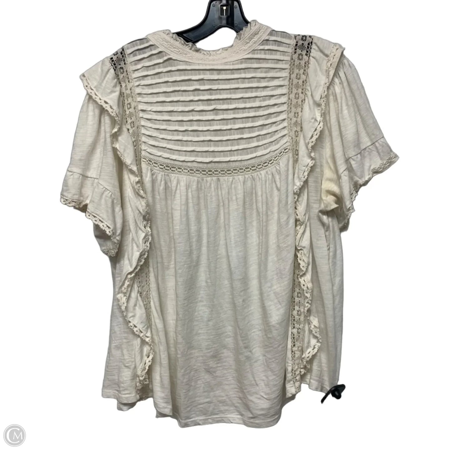 Top Short Sleeve By Free People In Cream, Size: Xl