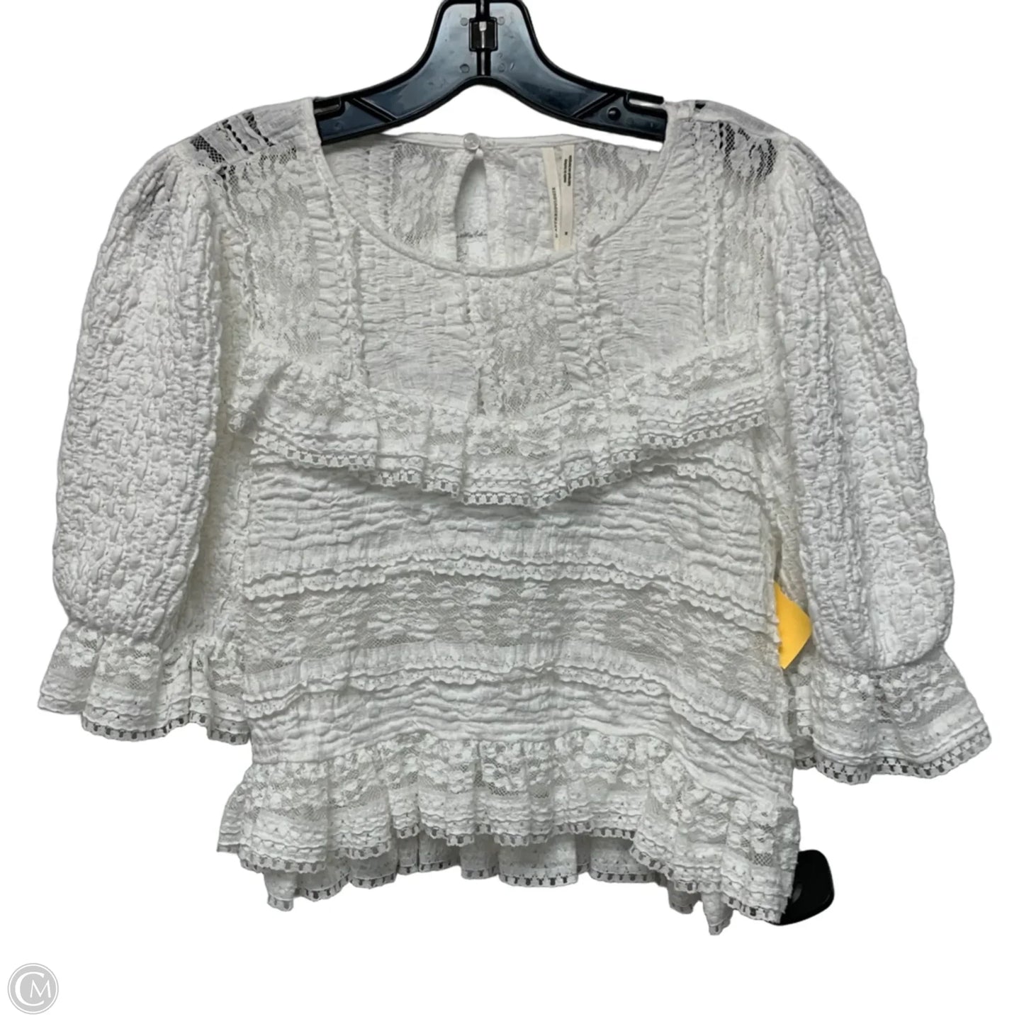Top Long Sleeve By Anthropologie In White, Size: M