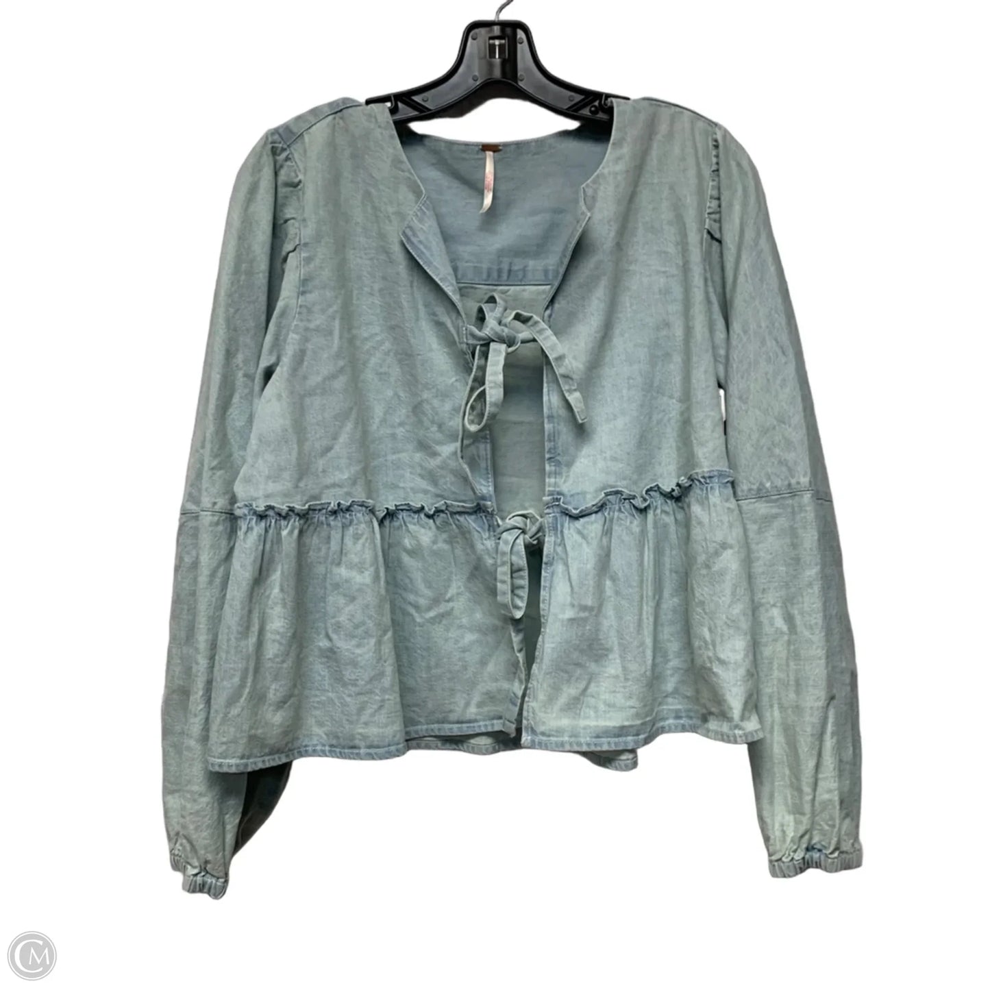 Top Long Sleeve By Free People In Blue Denim, Size: S
