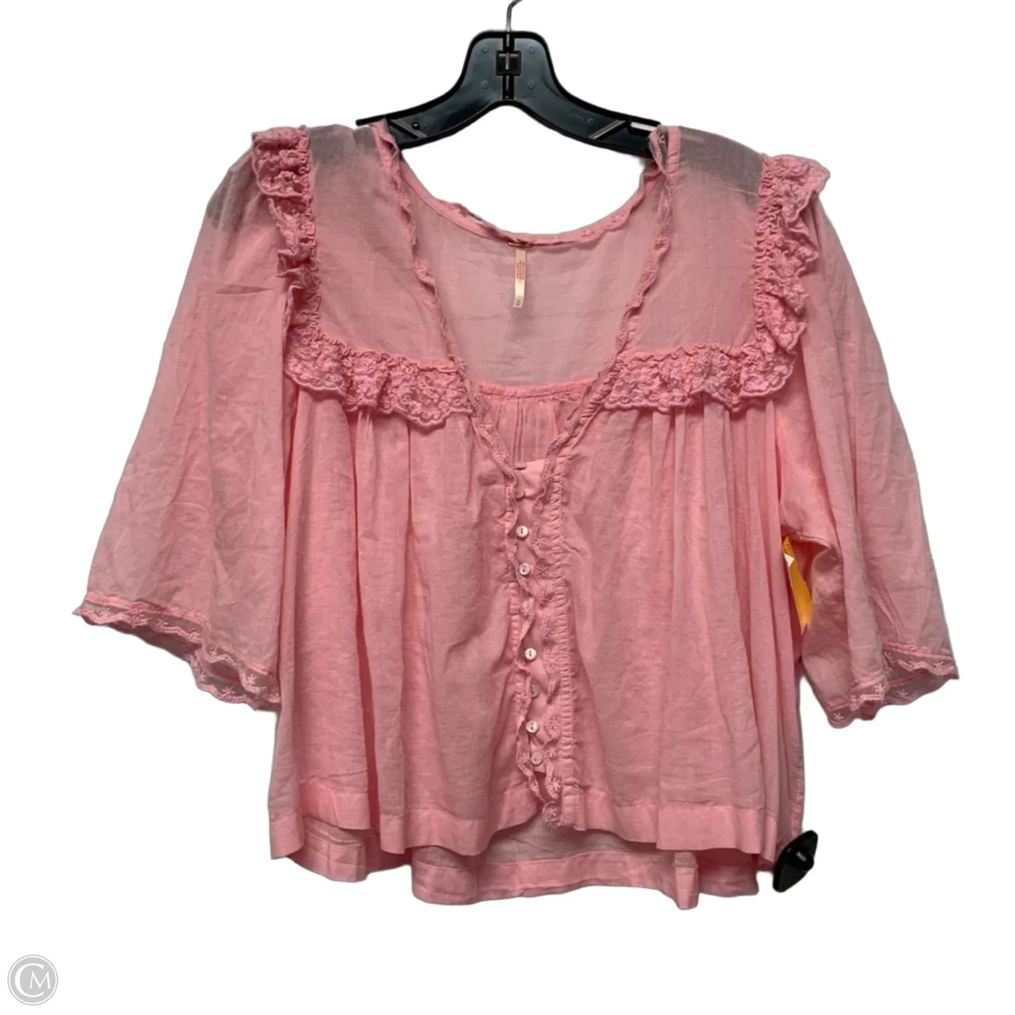 Top Short Sleeve By Free People In Pink, Size: M