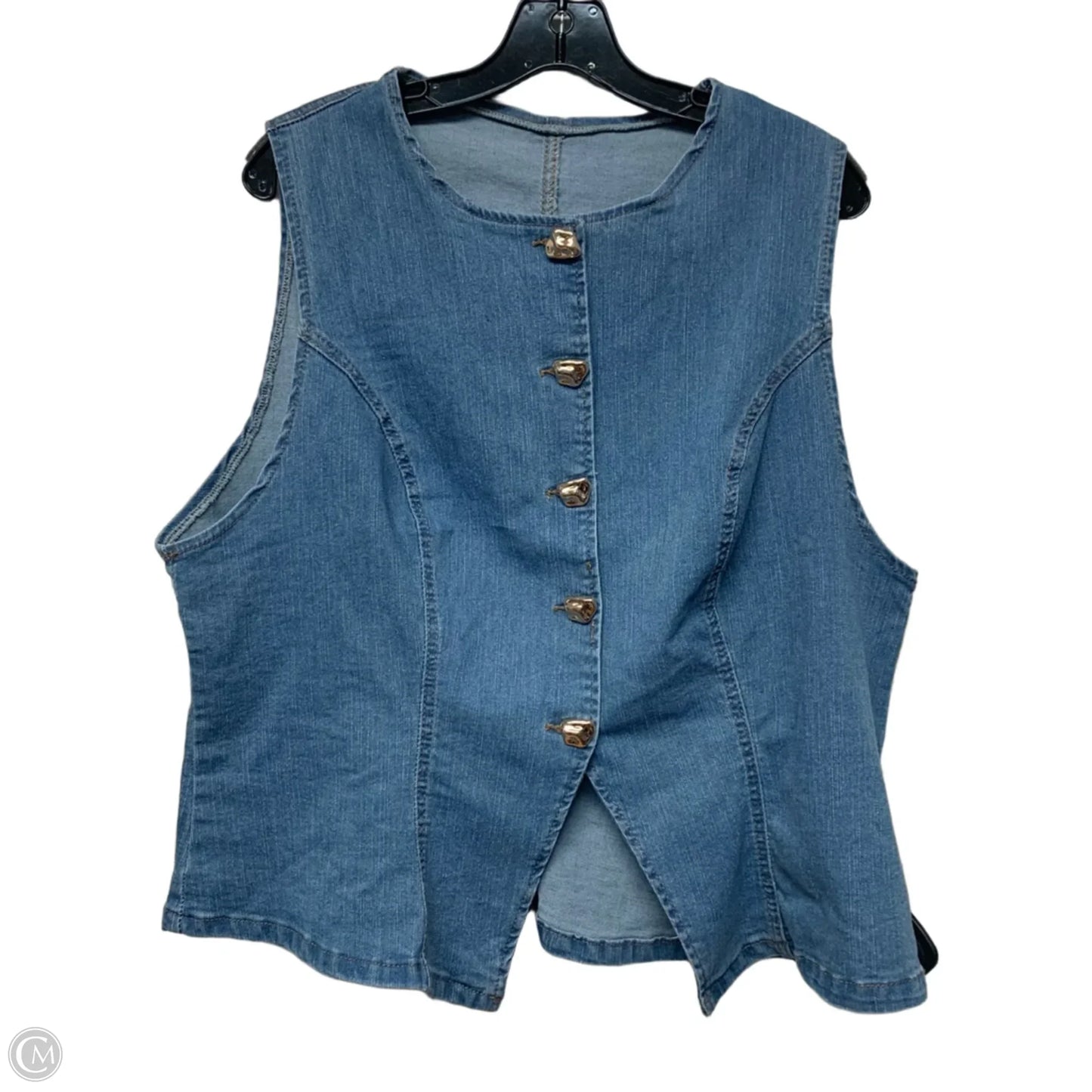 Vest Faux Fur & Sherpa By Shein In Blue Denim, Size: 3x