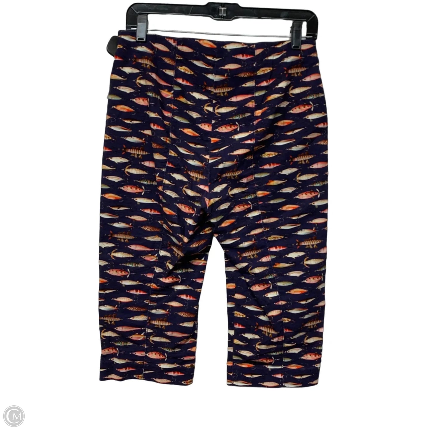 Pants Cropped By Maeve In Blue & Orange, Size: S