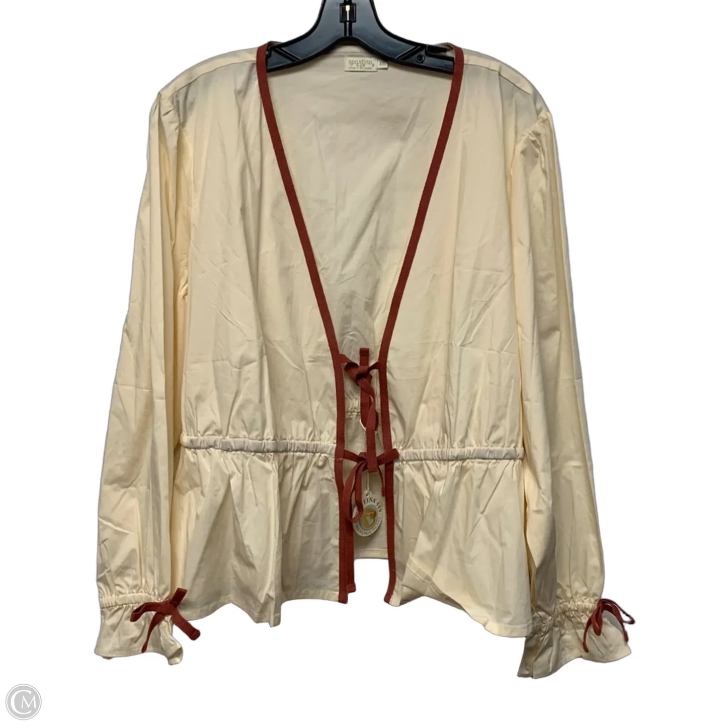 Top Long Sleeve Designer By Spartina In Cream, Size: 1x