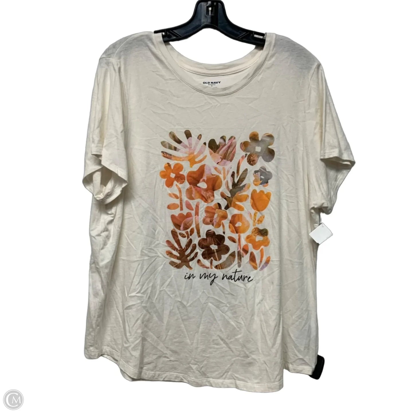 Top Short Sleeve By Old Navy In Cream, Size: Xl