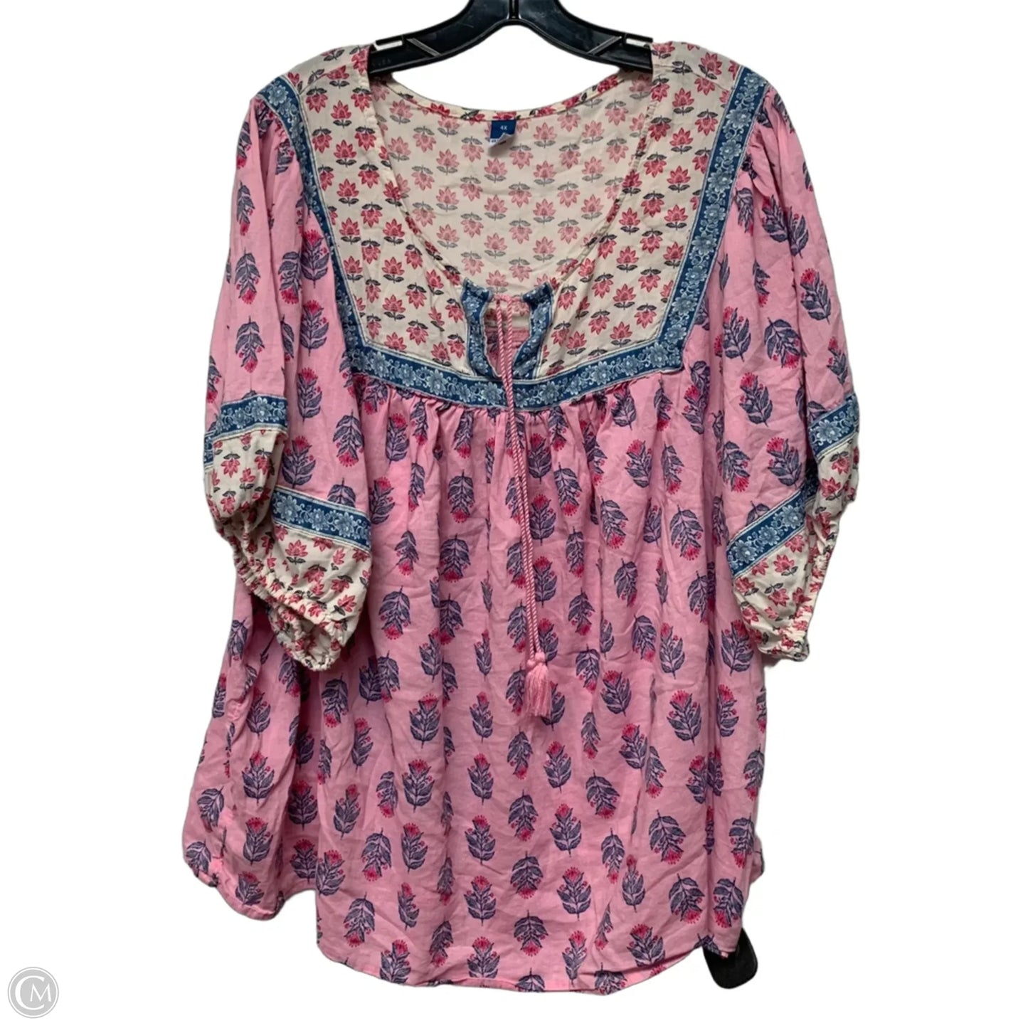 Top Short Sleeve By Old Navy In Blue & Pink, Size: 4x