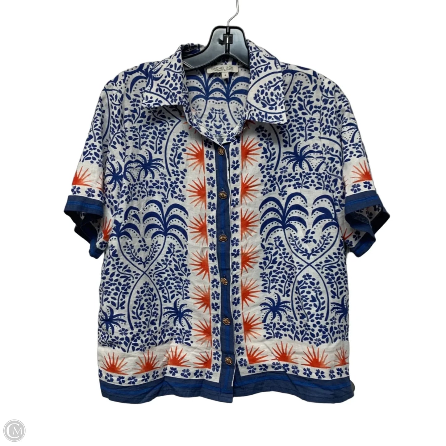 Top Short Sleeve By Rachel Zoe In Blue & Orange, Size: S