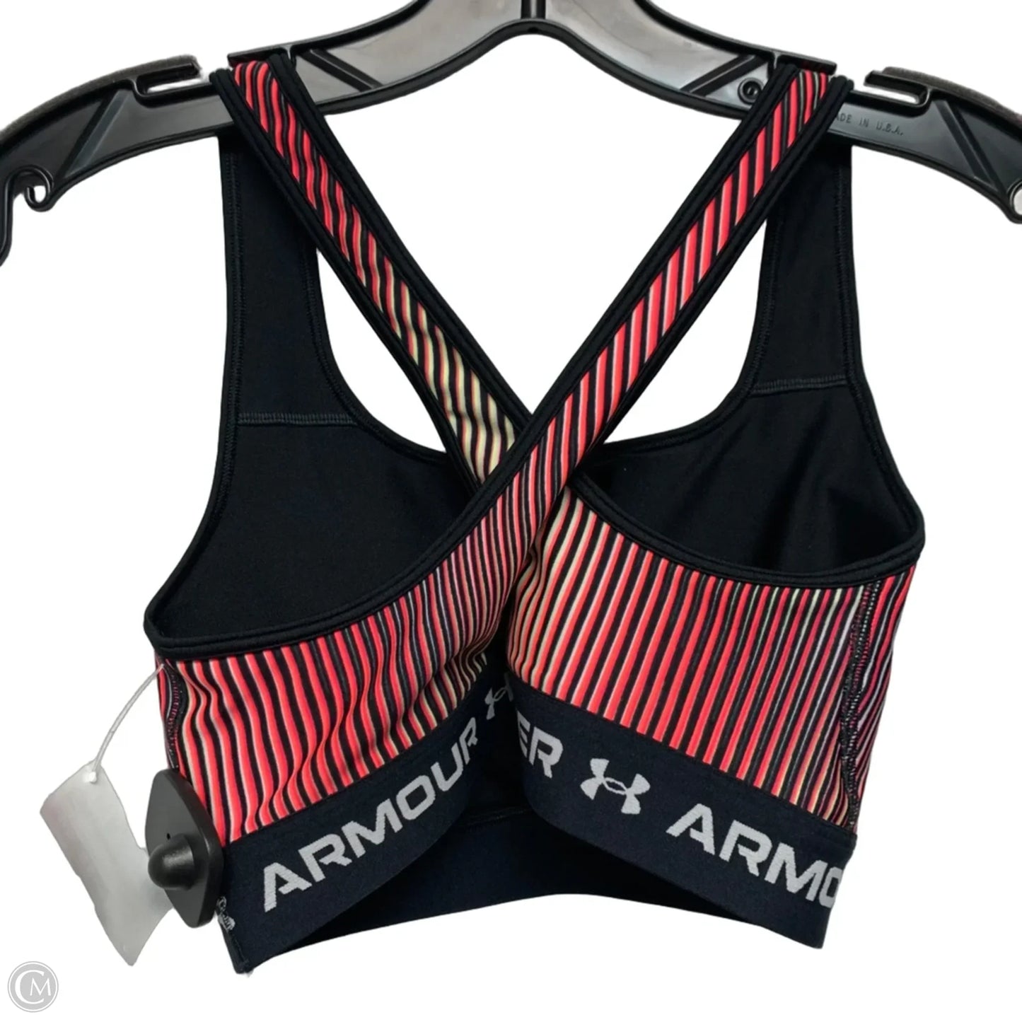 Athletic Bra By Under Armour In Black & Pink, Size: M