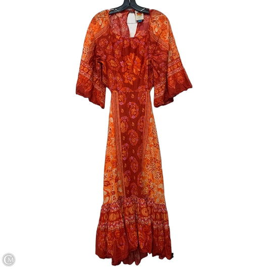Dress Designer By Farm Rio In Orange & Purple, Size: L