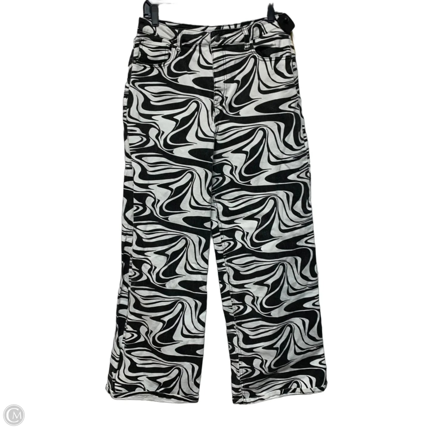Jeans Wide Leg By So In Black & White, Size: 14