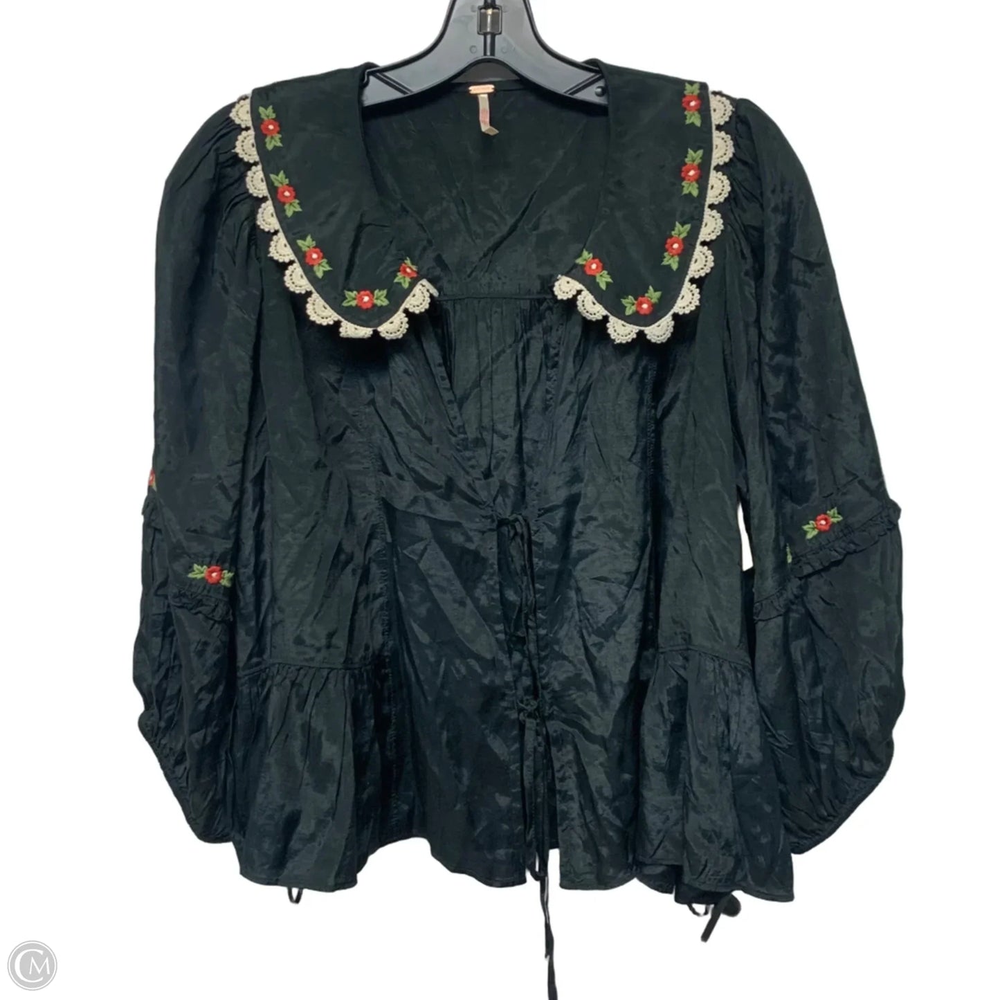 Top Long Sleeve By Free People In Black & Red, Size: S