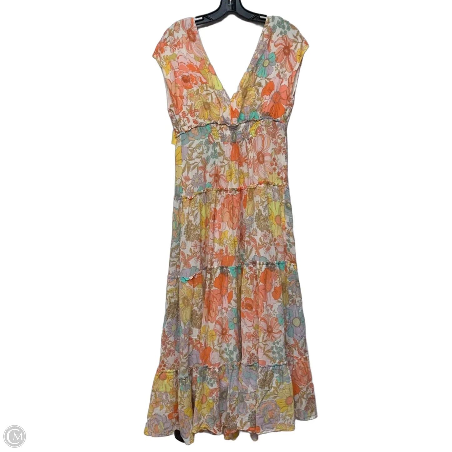 Dress Casual Maxi By Anthropologie In Orange & Yellow, Size: S