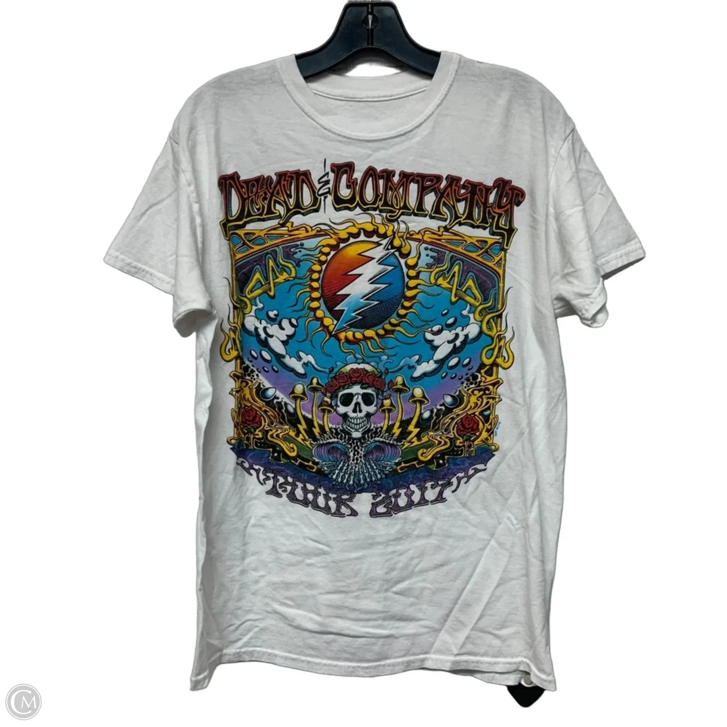 Top Short Sleeve By Liquid Blue In White, Size: M