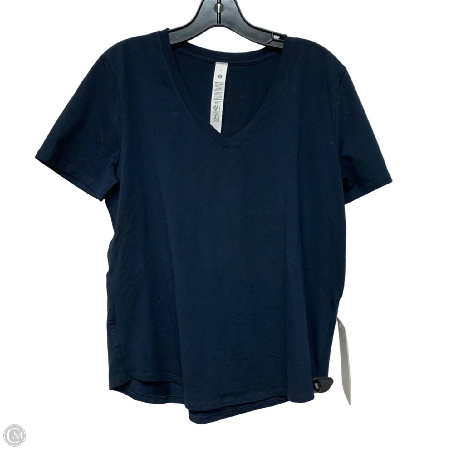 Athletic Top Short Sleeve By Lululemon In Navy, Size: M