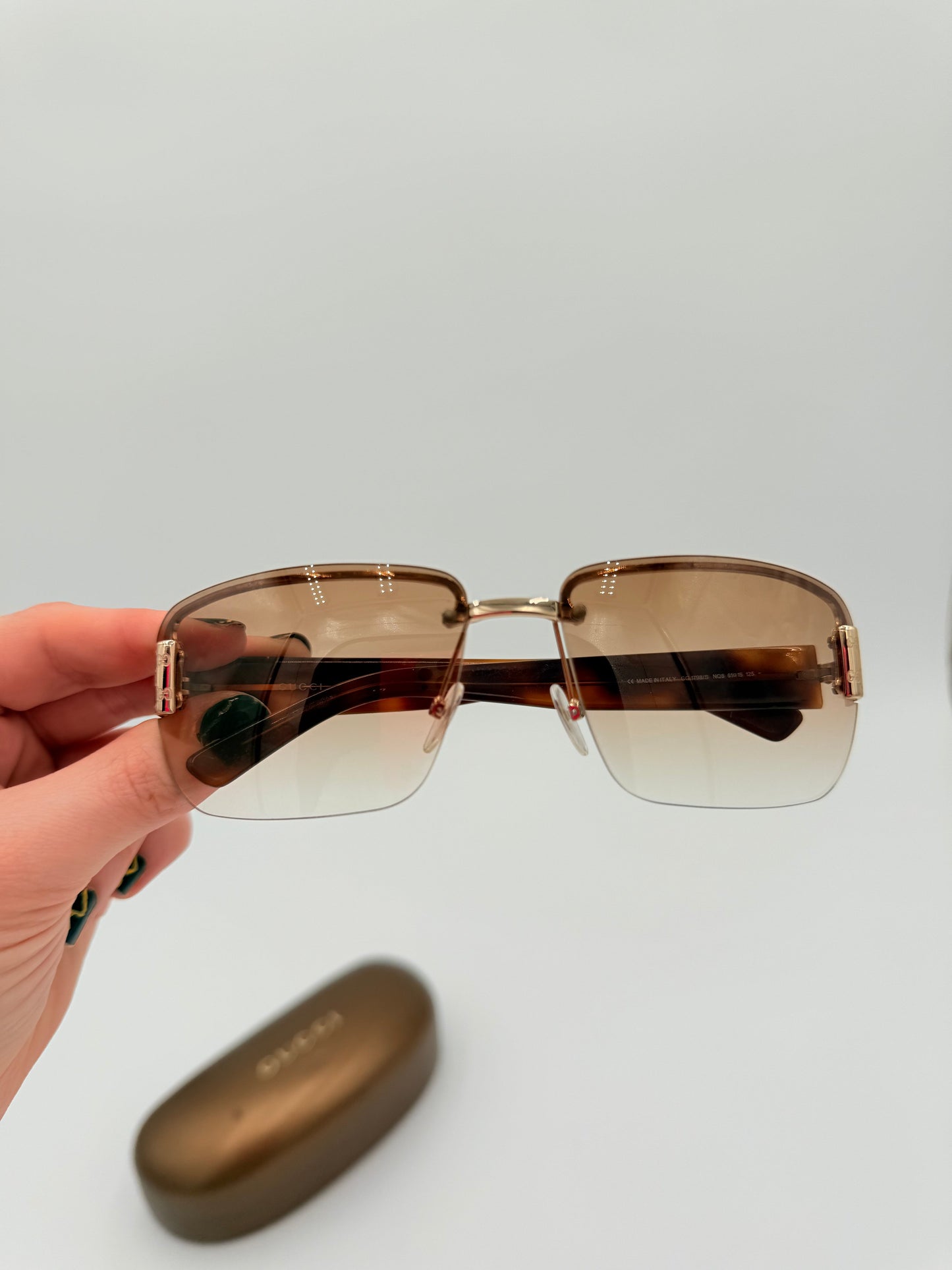 Sunglasses Luxury Designer By Gucci In Brown
