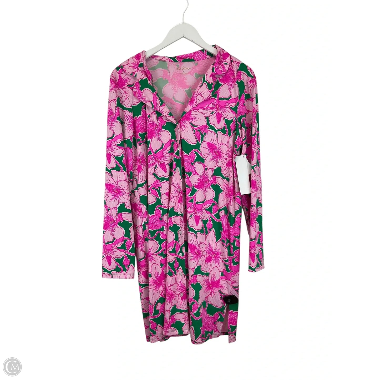 Dress Designer By Lilly Pulitzer In Green & Pink, Size: L
