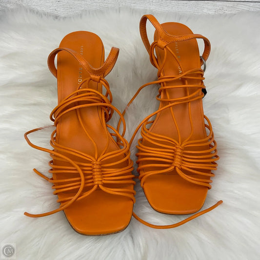 Sandals Heels Block By Loeffler Randall In Orange, Size: 9.5