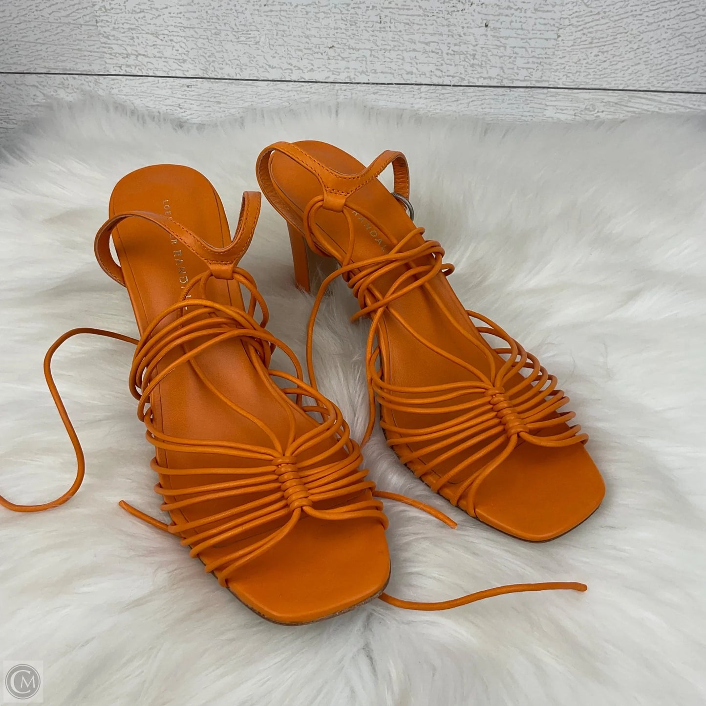 Sandals Heels Block By Loeffler Randall In Orange, Size: 9.5