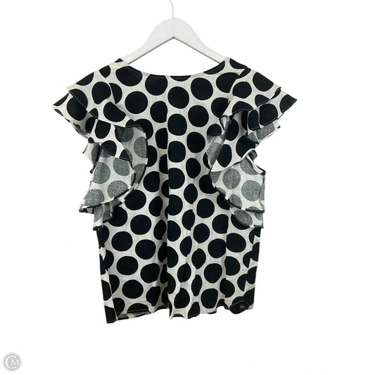 Top Short Sleeve By Who What Wear In Black & White, Size: M