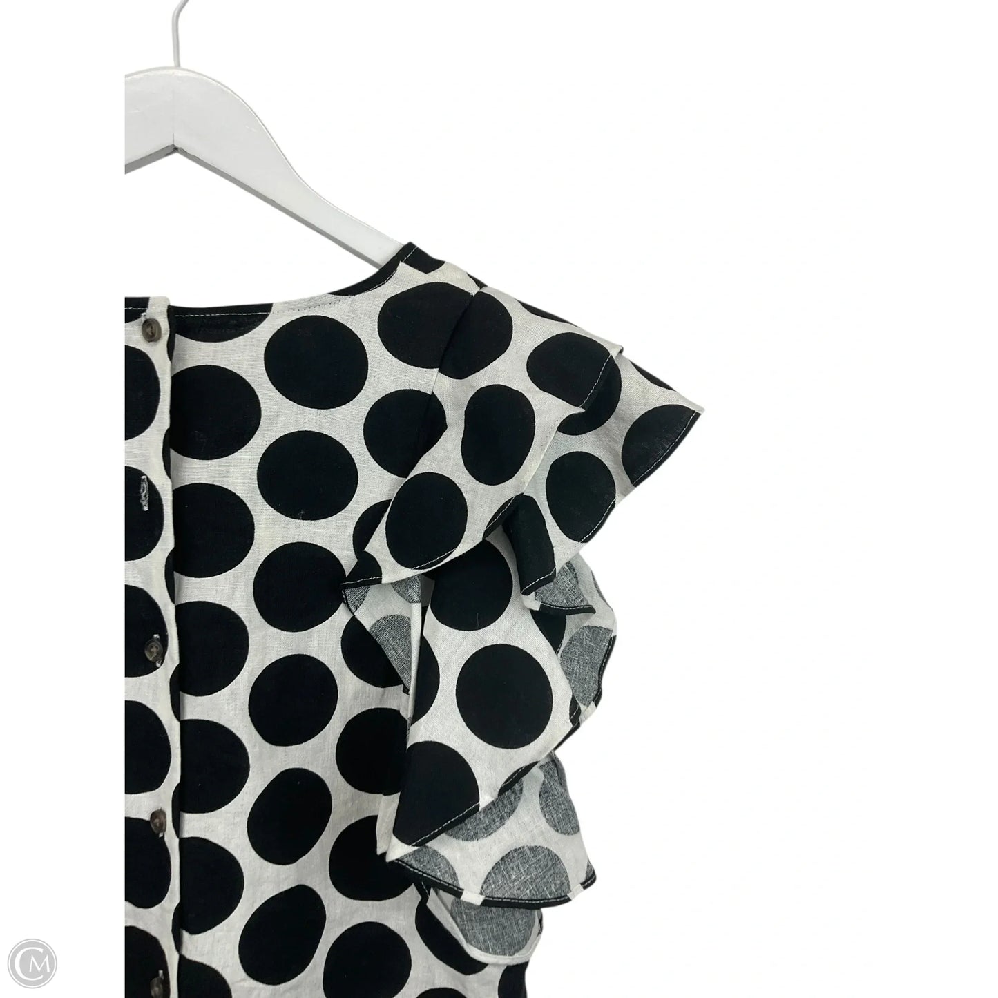 Top Short Sleeve By Who What Wear In Black & White, Size: M