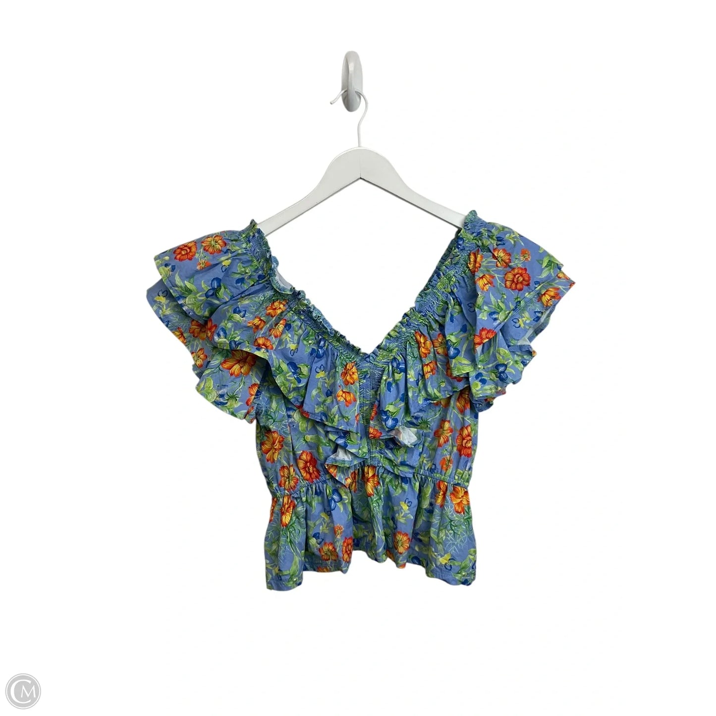 Top Short Sleeve By Entro In Blue, Size: S